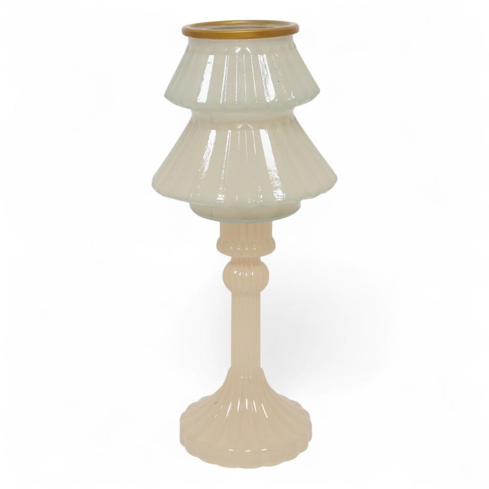 PORTACANDELA VETRO TALLINA CREMA H.25